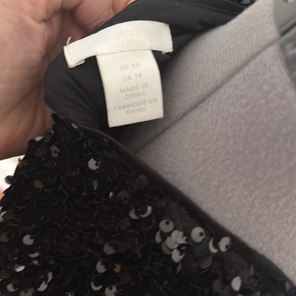 H&M Black Sequin Women H&M Puff Sleeved Black Sequin Dress size XS - Picture 6 of 8